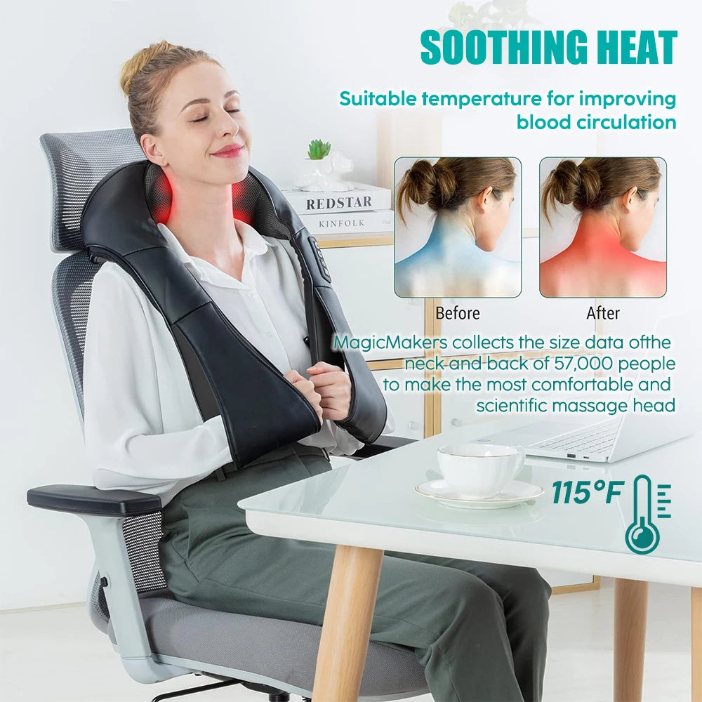 GlowRelaxa Shiatsu Heat Neck Massager